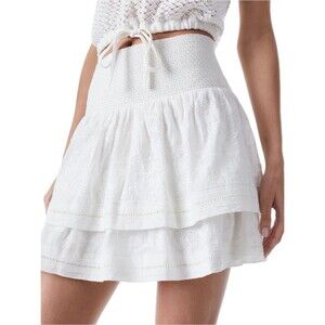 F. alice + olivia Women Skirt Size 10 White Ruffle. NWT $295